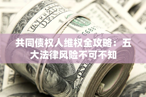 武汉共同债权人维权全攻略：五大法律风险不可不知