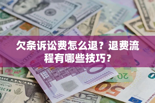 武汉欠条诉讼费怎么退？退费流程有哪些技巧？