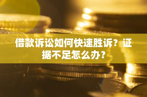 武汉借款诉讼如何快速胜诉？证据不足怎么办？