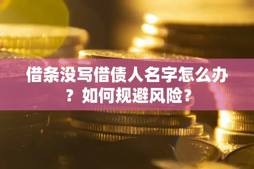 武汉借条没写借债人名字怎么办？如何规避风险？