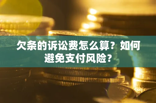 武汉欠条的诉讼费怎么算？如何避免支付风险？