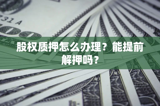武汉股权质押怎么办理？能提前解押吗？